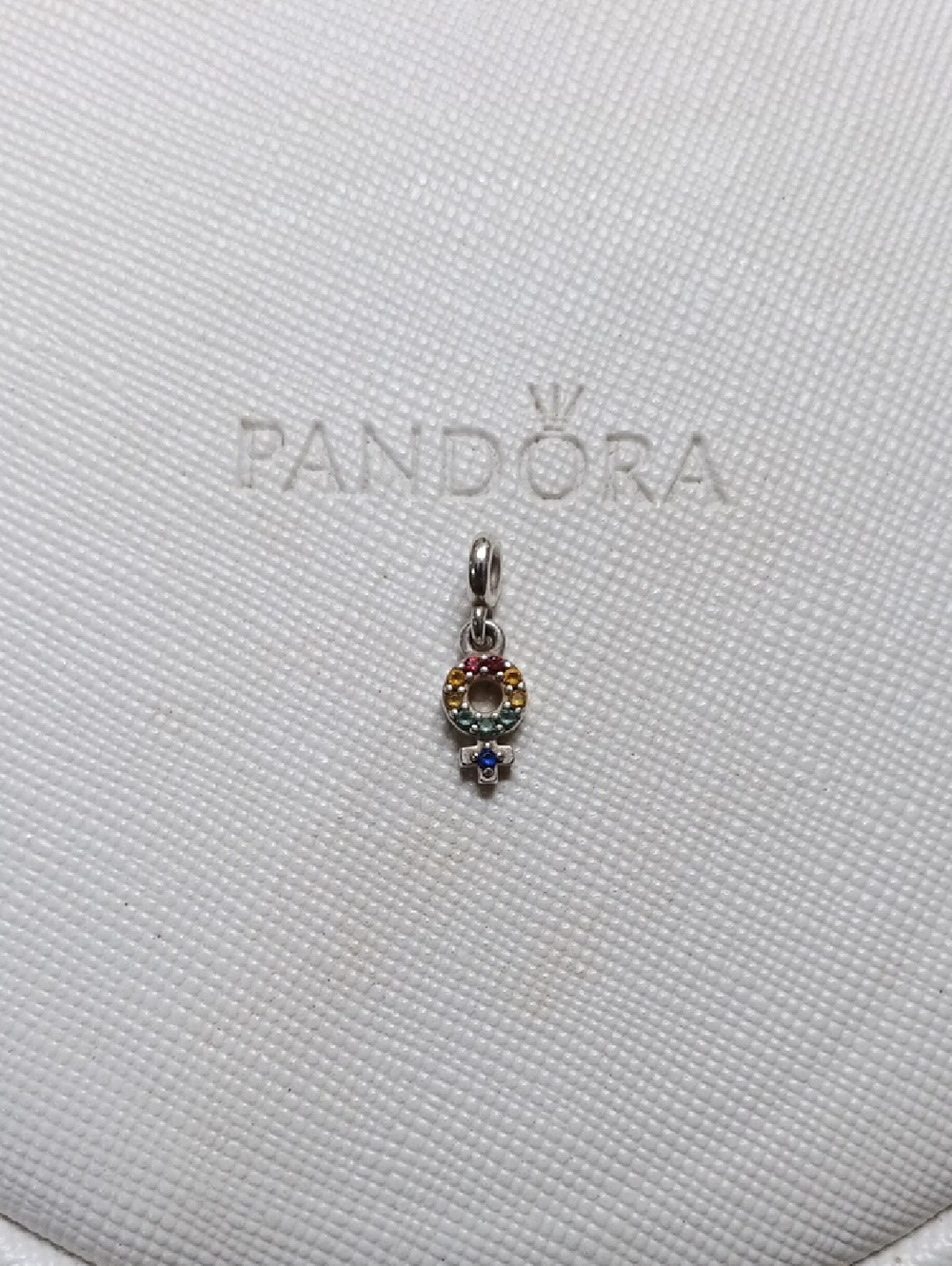 Pandora Silver Essence,/Me My Girl Pride Multi Colored Cz Dangle Charm/Pendant